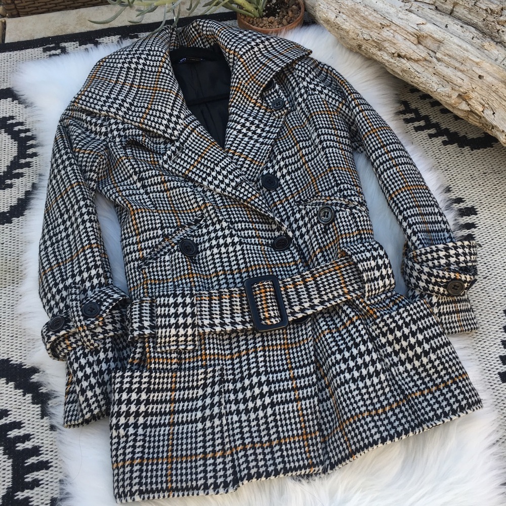 CoffeeShop Women’s Houndstooth Belted Jacket XS - Picture 5 of 6